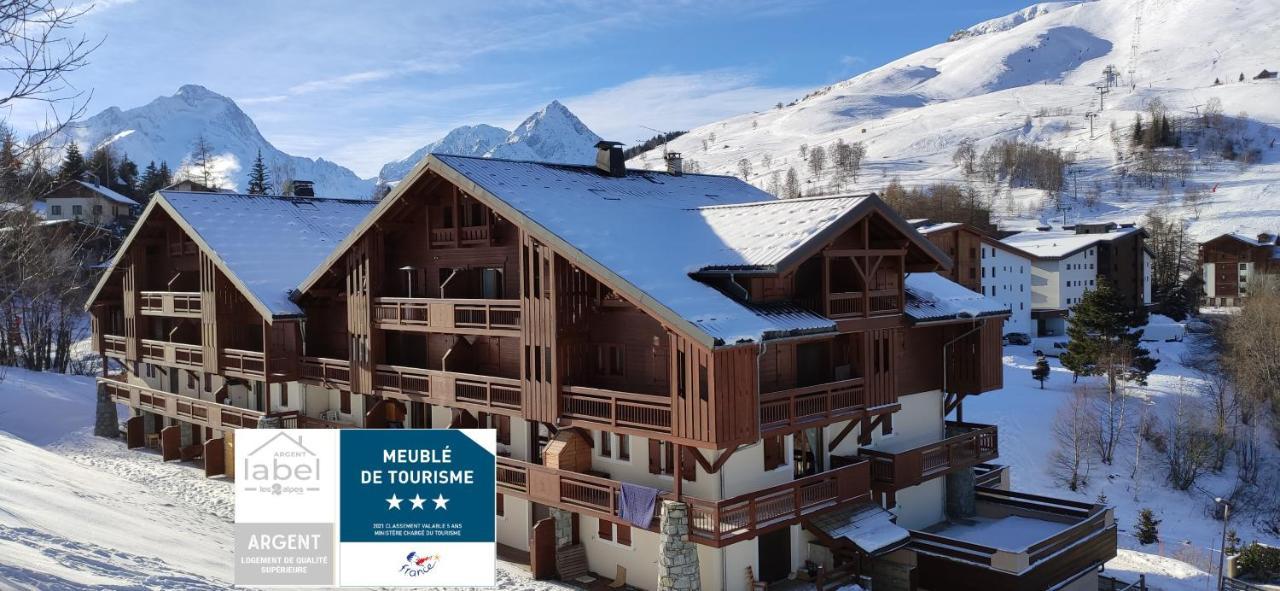 T2 Meuble Tourisme 3 Etoiles, Pied Des Pistes-Parking Prive Avec Balcon Et Superbe Vue Apartment เลส์เดอซาลป์ ภายนอก รูปภาพ